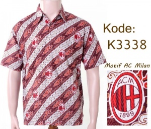 KEMEJA BATIK MOTIF AC MILAN